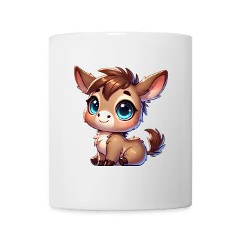 Adorable BigEyed Donkey Cartoon - Mug - white - Front