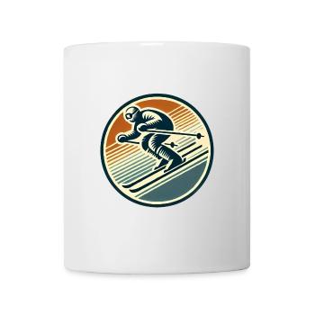 Conception de badge de ski rétro - Mug blanc - blanc - Devant