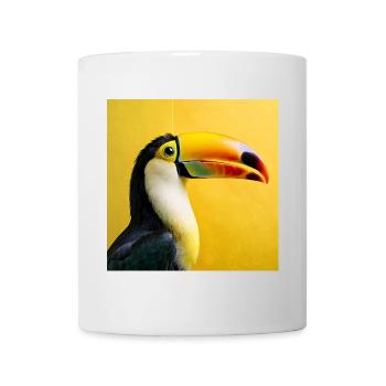 Tukan-Vogel auf tropischen gelben Hintergrundfarben - Tasse - Weiß - Vorne