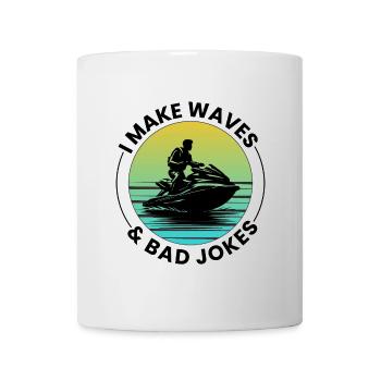 Ich mache Wellen & schlechte Witze Jetski fahren - Tasse - Weiß - Vorne