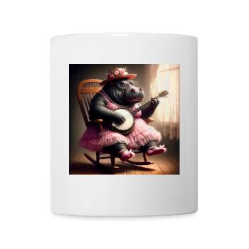 Nilpferd Banjo - Tasse - Weiß - Vorne