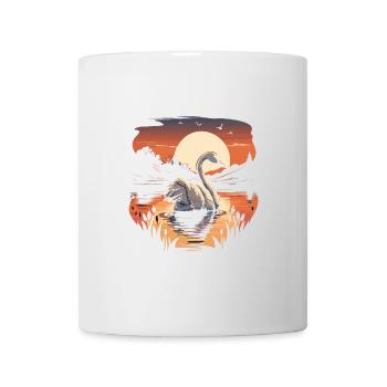 Tranquil Elegance: Swan on a Calm Lake - Mug - white - Front