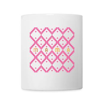 SCHRIFTZUG MAMA HERZEN - Tasse - Weiß - Vorne