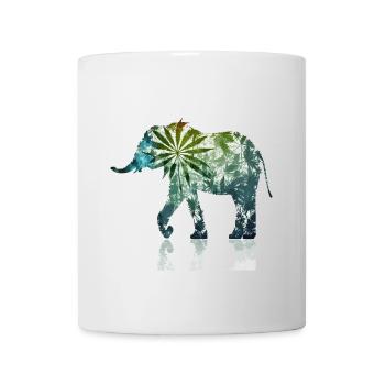 Künstlerische Intrige: Cool Weed Elefant Abstrakte Pos - Tasse - Weiß - Vorne