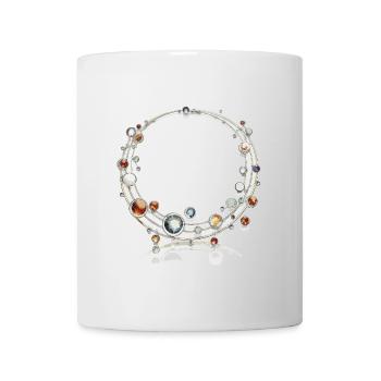 Sophistication élégante : pendentif en forme de pierre précieuse en forme de larme - Mug blanc - blanc - Devant
