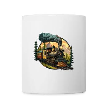 Vintage Journey: Altmodische Dampfeisenbahn - Tasse - Weiß - Vorne