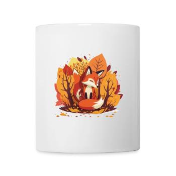 Fiery Escape: Mischievous Fox Darting Through a Fo - Mug - white - Front