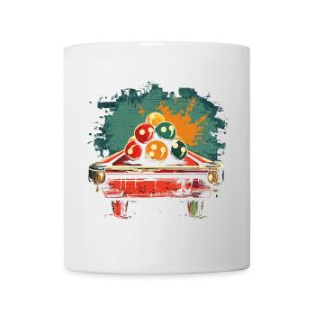 Billard Comic Stil - Tasse - Weiß - Vorne