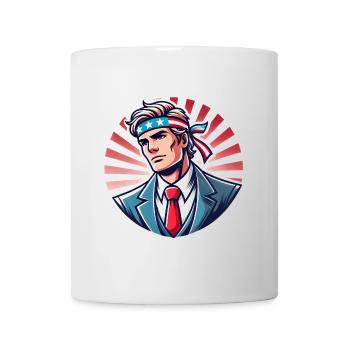 Héros patriotique avec bandeau drapeau - Mug blanc - blanc - Devant
