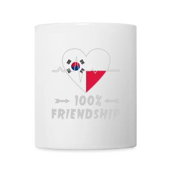 Südkorea und Polen 100% Freundschaft - Tasse - Weiß - Vorne