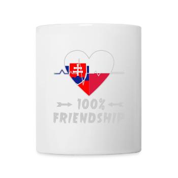 Slowakei und Polen 100% Freundschaft - Tasse - Weiß - Vorne