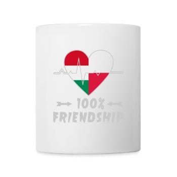 Ungarn und Polen 100% Freundschaft - Tasse - Weiß - Vorne