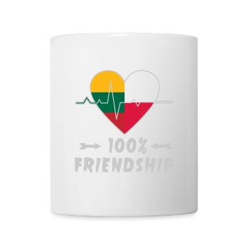 Lithuania and Poland 100% friendship - Mug - white - Front