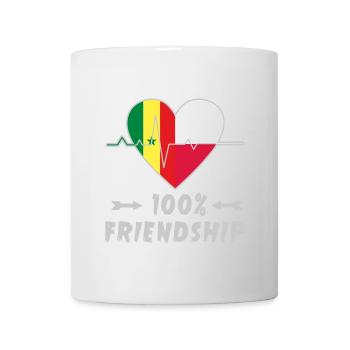 100 % amitié entre le Sénégal et la Pologne - Mug blanc - blanc - Devant