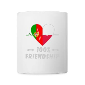 Portugal und Polen 100% Freundschaft - Tasse - Weiß - Vorne