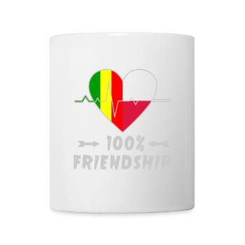 Mali und Polen 100% Freundschaft - Tasse - Weiß - Vorne