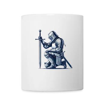 Kneeling Medieval Knight Illustration - Mug - white - Front
