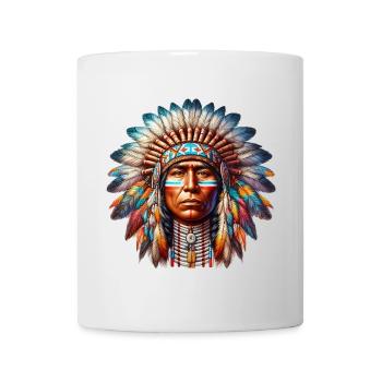 Amerikanisch, Indianer, Amerikaner - Tasse - Weiß - Vorne