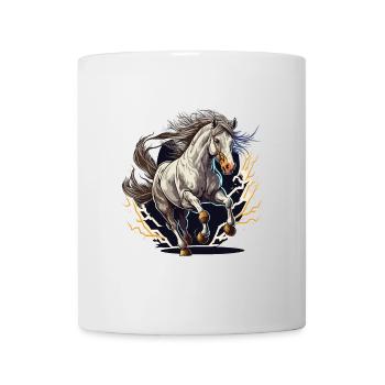 Majestueux et puissant : le cheval se cabre avec une force - Mug blanc - blanc - Devant