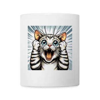 Chat choqué chat chat cadeau - Mug blanc - blanc - Devant