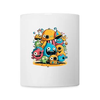 Skurrile Freuden: Eine Gruppe alberner Monster - Tasse - Weiß - Vorne