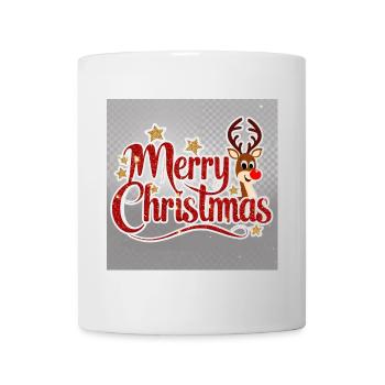 Merry Christmas Reindeer Glitter Script - Mug - white - Front