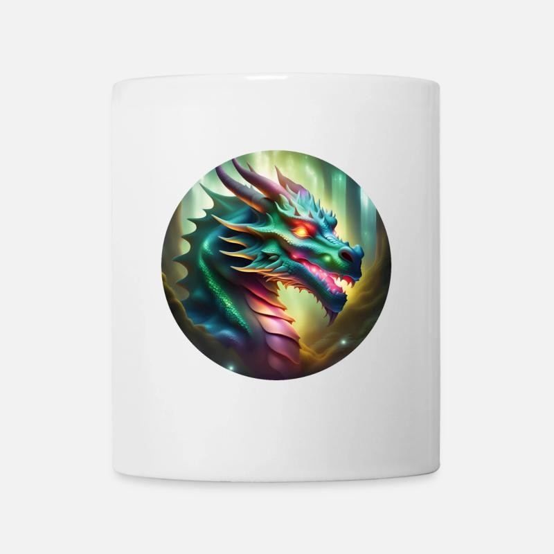 Une tête de dragon mystique - Mug blanc - blanc