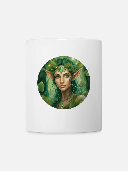 The head of a magical forest elf - Mug - white