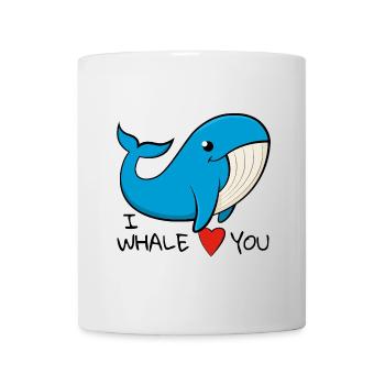 "I whale love you" Cheerful blue whale - Mug - white - Front