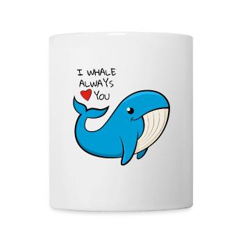 "I whale always love you" cheerful blue whale - Mug - white - Front