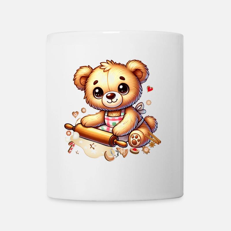 Backender Weihnachts-Teddy – Süße Festtagsfreude - Tasse - Weiß