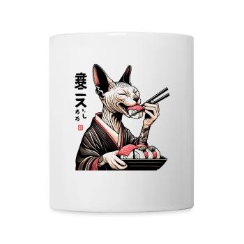 Sushi Sphynx Cat Maki Kimono Gift - Mug - white - Front