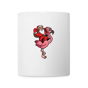 Flamingo Weihnachtsmann Comic Santa Claus XMAS - Mug - white - Front
