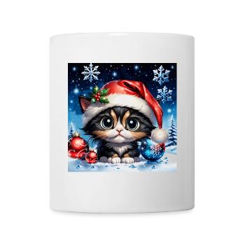 Adorable Christmas kitten. - Mug - white - Front