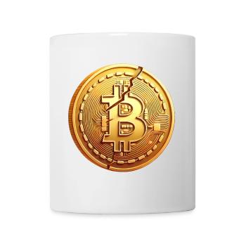 Conception de pièce Bitcoin fissurée - Mug blanc - blanc - Devant
