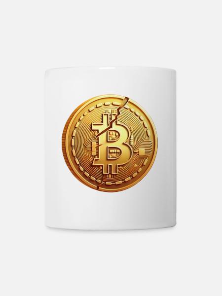 Geknacktes Bitcoin-Münzen-Design - Tasse - Weiß