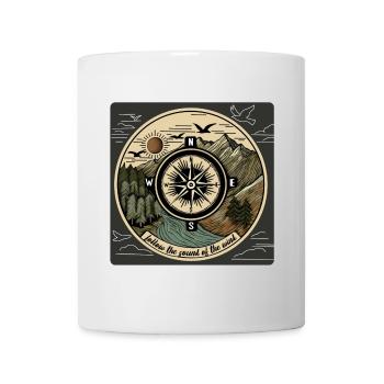 Follow the Sound of the Wind–Nature Compass Design - Mug - white - Front