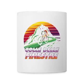 Colle delle Finestre Italien - Legendärer Radsport - Tasse - Weiß - Vorne