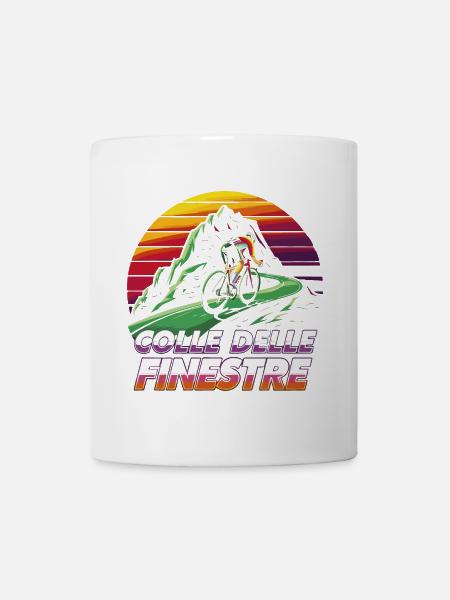 Colle delle Finestre Italien - Legendärer Radsport - Tasse - Weiß