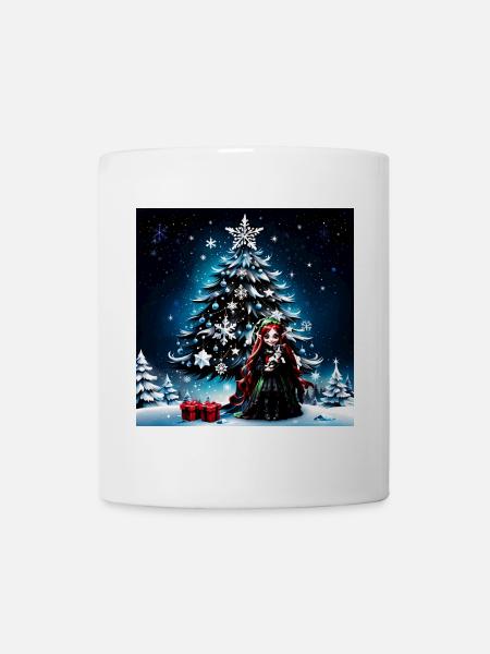 Lutin de Noël avec chaton. - Mug blanc - blanc