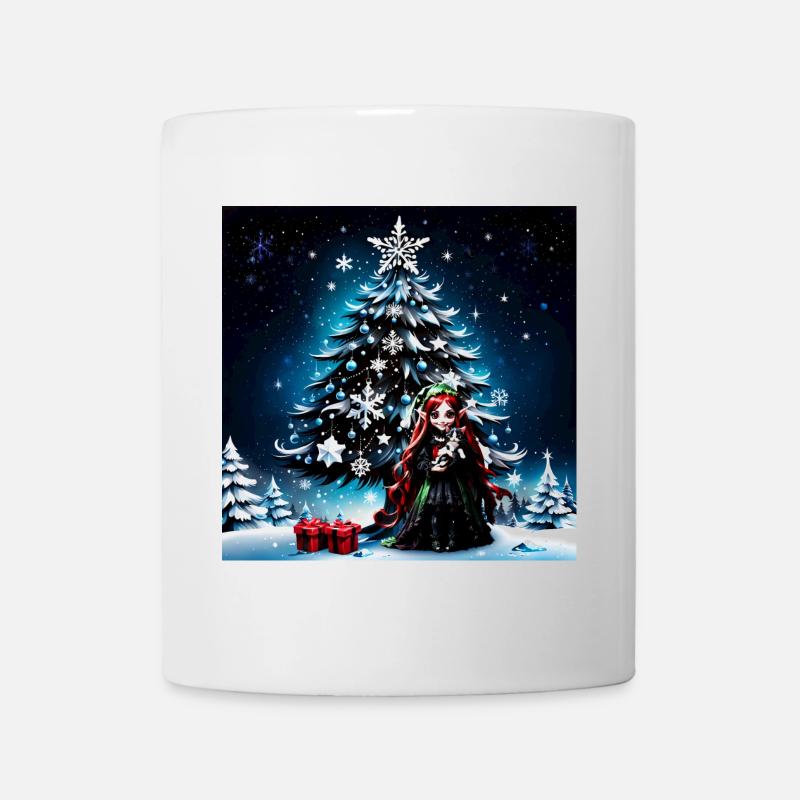 Weihnachtself mit Kätzchen. - Tasse - Weiß
