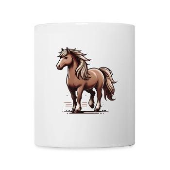 Majestätisches braunes Pferd Illustration - Tasse - Weiß - Vorne