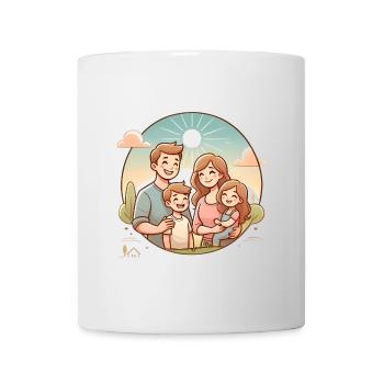 Happy Family Illustration Design - Mug - white - Front