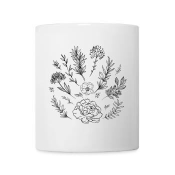 Croquis de fleurs - Mug blanc - blanc - Devant