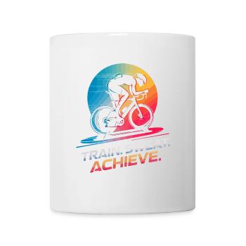 Train. Sweat. Achieve. Indoor cycling trainer - Mug - white - Front