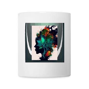 Cool Weed Head : une œuvre d’art psychédélique et abstraite - Mug blanc - blanc - Devant