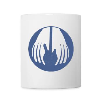 Guitare tenue à deux mains dans cette optique amusante - Mug blanc - blanc - Devant