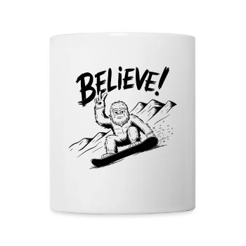 Sasquatch Bigfoot Snowboard Snowboarder - Tasse - Weiß - Vorne