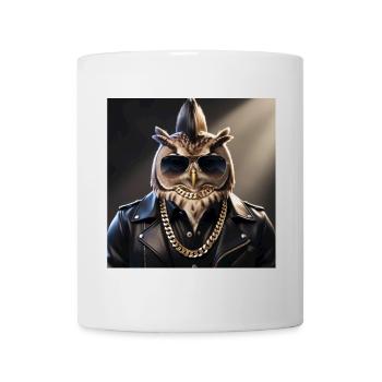 Eulenmünster im Lederjacken-Style - Tasse - Weiß - Vorne