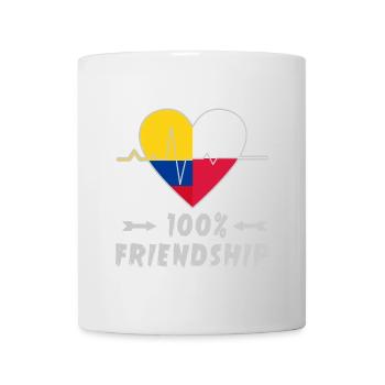 100 % amitié entre la Colombie et la Pologne - Mug blanc - blanc - Devant